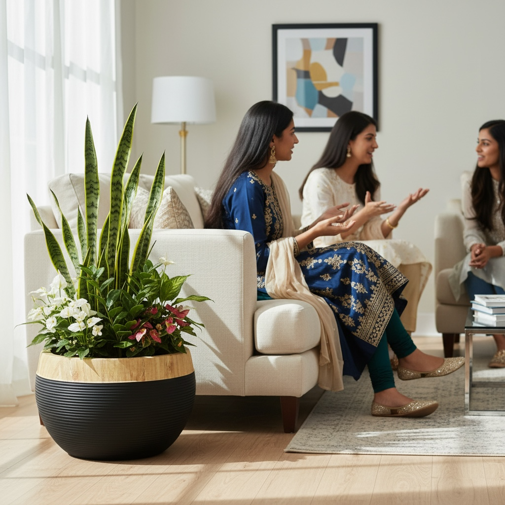 RING STONE ROUND DUAL TONE ( FRP PLANTERS ) SUITABLE FOR INDOOR AND OUTDOOR - Image 12