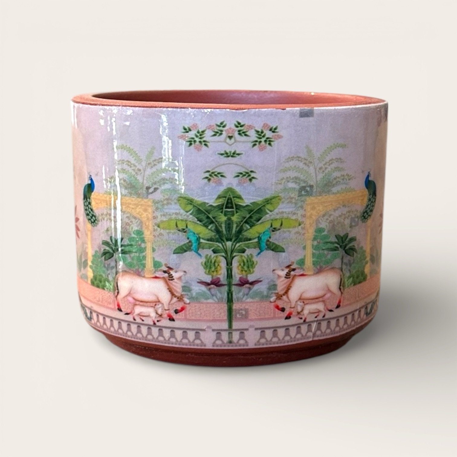 Traditional Printed Clay Planter (4.5 Inch x 3.5 Inch)